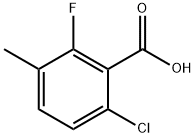 6-クロロ-2-フルオロ-3-メチル安息香酸 化学構造式