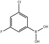 3-クロロ-5-フルオロフェニルボロン酸 化学構造式