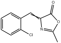 4-(o-クロロベンジリデン)-2-メチルオキサゾール-5(4H)-オン 化学構造式