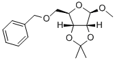 Methyl 2,3-O-isopropylidene-5-O-benzyl-beta-D-ribofuranoside Struktur