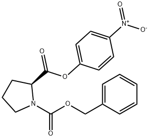 (2S)-1,2-ピロリジンジカルボン酸2-(4-ニトロフェニル)1-ベンジル 化学構造式