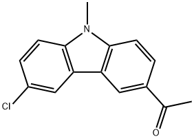 1-(6-クロロ-9-メチル-9H-カルバゾール-3-イル)エタノン 化学構造式