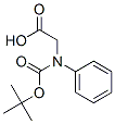 N-(tert-ブトキシカルボニル)-D-2-フェニルグリシン 化学構造式