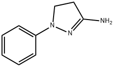 1-フェニル-2-ピラゾリン-3-アミン 化学構造式