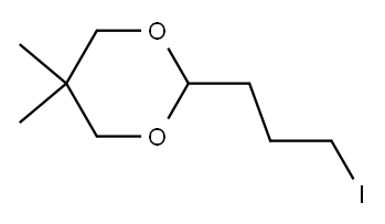 2-(3-ヨードプロピル)-5,5-ジメチル-1,3-ジオキサン 化学構造式