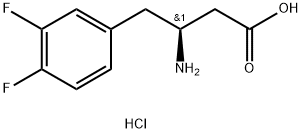 (S)-3-アミノ-4-(3,4-ジフルオロフェニル)ブタン酸塩酸塩 化学構造式