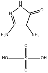 4,5-ジアミノ-2,4-ジヒドロ-3H-ピラゾール-3-オン・硫酸塩 化学構造式