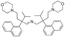 4-[4-メチル-3-[N-[3-メチル-2-(2-モルホリノエチル)-2-(1-ナフチル)ブチル]ホルムイミドイル]-3-(1-ナフチル)ペンチル]モルホリン 化学構造式