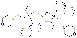 4-[4-Methyl-3-[N-[3-methyl-2-(2-morpholinoethyl)-2-(1-naphtyl)pentyl]formimidoyl]-3-(1-naphtyl)hexyl]morpholine Struktur