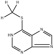 6-甲巯基嘌呤-D3 结构式