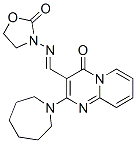 2-(ヘキサヒドロ-1H-アゼピン-1-イル)-3-[(2-オキソオキサゾリジン-3-イル)イミノメチル]-4H-ピリド[1,2-a]ピリミジン-4-オン 化学構造式