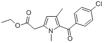 ethyl 5-(4-chlorobenzoyl)-1,4-dimethyl-1H-pyrrole-2-acetate Struktur