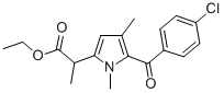 ethyl 5-(4-chlorobenzoyl)-alpha,1,4-trimethyl-1H-pyrrole-2-acetate Struktur