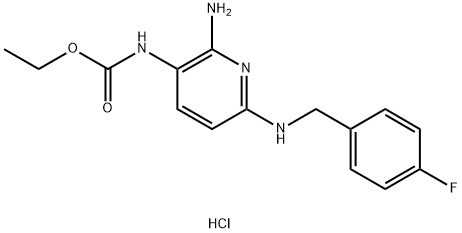 ethyl 2-amino-6-[[p-fluorobenzyl]amino]pyridine-3-carbamate monohydrochloride Structure