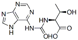 N-[(1H-プリン-6-イル)カルバモイル]-L-トレオニン 化学構造式