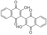 2,2'-ビス(3-ヒドロキシ-1,4-ナフトキノン) 化学構造式