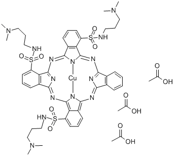 [N,N’,N’’-三[3-(二甲胺基)丙基]-29H,31H-酞菁三磺酰胺合(2-)-N29,N30,N31,N32]铜 结构式