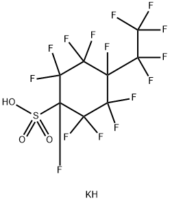 DECAFLUORO-4-(PENTAFLUOROETHYL)CYCLOHEXANESULFONIC ACID POTASSIUM SALT 结构式