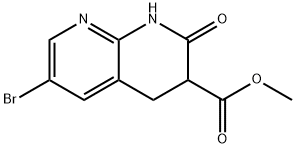 6-溴-2-氧代-2,3,4,8-四氢-1,8-萘啶-3-甲酸甲酯, 335031-10-2, 结构式
