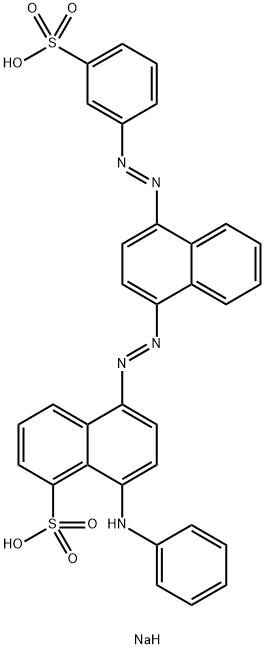 8-(フェニルアミノ)-5-[[4-[(3-スルホフェニル)アゾ]-1-ナフチル]アゾ]-1-ナフタレンスルホン酸二ナトリウム 化学構造式