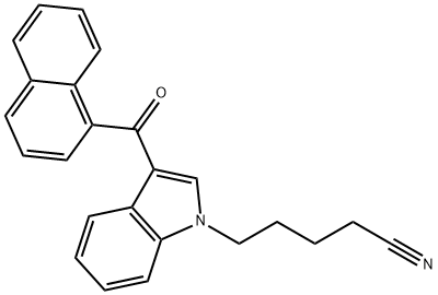 3-(1-ナフチルカルボニル)-1H-インドール-1-ペンタンニトリル 化学構造式