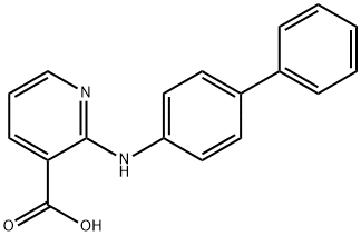 2-([1,1'-ビフェニル]-4-イルアミノ)ニコチン酸 化学構造式