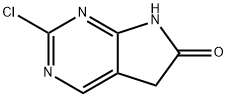 2-クロロ-5,7-ジヒドロ-6H-ピロロ[2,3-D]ピリミジン-6-オン 化学構造式