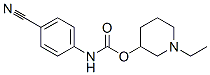 p-シアノフェニルカルバミド酸1-エチル-3-ピペリジニル 化学構造式