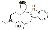 2-Ethyl-2,3,4,4a,6,11,12,12a-octahydro-12a-hydroxy-12-methylpyrido[3',4':5,6]cyclohept[1,2-b]indole-5,5(1H)-dimethanol Struktur