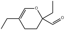 2,5-ジエチル-3,4-ジヒドロ-2H-ピラン-2-カルボアルデヒド 化学構造式