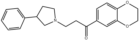 1-(2,3-ジヒドロ-1,4-ベンゾジオキシン-6-イル)-3-(3-フェニル-1-ピロリジニル)-1-プロパノン 化学構造式