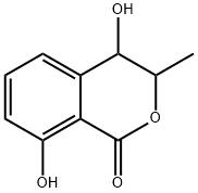 3-メチル-4,8-ジヒドロキシイソクロマン-1-オン 化学構造式