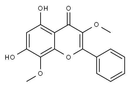5,7-Dihydroxy-3,8-dimethoxyflavone, 33803-42-8, 结构式