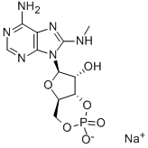 8-(メチルアミノ)アデノシン3′,5′-りん酸 化学構造式