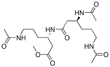 (S)-6-(アセチルアミノ)-3-[[(S)-3,6-ビス(アセチルアミノ)ヘキサノイル]アミノ]ヘキサン酸メチル 化学構造式