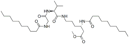 (S)-3-(Decanoylamino)-6-[[N-(N-decanoylglycyl)-L-valyl]amino]hexanoic acid methyl ester Structure