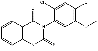 3-(2,4-二氯-5-甲氧基苯基)-2,3-二氢-2-硫代-4(1H)-喹唑啉酮 结构式