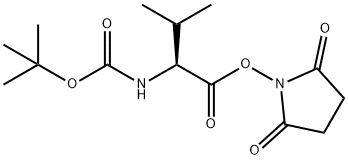 Boc-L-缬氨酸羟基琥珀酰亚胺酯 结构式