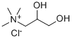 2,3-ジヒドロキシ-N,N,N-トリメチル-1-プロパンアミニウム·クロリド 化学構造式