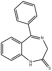 7-氯-5-苯基-2-硫羰基-2,3-二氢-1,4-苯(异)二氮卓 结构式