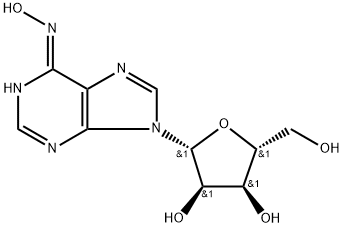 6-ヒドロキシアミノ-9-β-D-リボフラノシル-9H-プリン 化学構造式