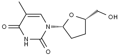 2',3'-ジデオキシ-5-メチルウリジン 化学構造式