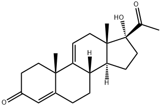 17-ヒドロキシプレグナ-4,9(11)-ジエン-3,20-ジオン 化学構造式