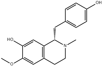 1α-(4-Hydroxybenzyl)-2-methyl-1,2,3,4-tetrahydro-6-methoxyisoquinoline-7-ol 结构式