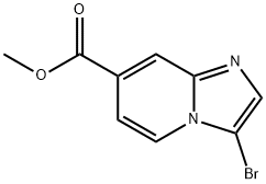 3-ブロモイミダゾ[1,2-A]ピリジン-7-カルボン酸メチル 化学構造式