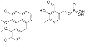3-hydroxy-2-methyl-5-[(phosphonooxy)methyl]pyridine-4-carbaldehyde, compound with 1-[(3,4-dimethoxyphenyl)methyl]-6,7-dimethoxyisoquinoline (1:1) Struktur