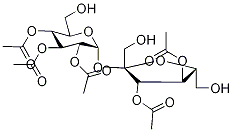 (3-O,4-O-ジアセチル-β-D-フルクトフラノシル)2-O,3-O,4-O-トリアセチル-α-D-グルコピラノシド 化学構造式