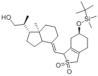 2-{4-[6-(tert-Butyl-dimethyl-silanyloxy)-2,2-dioxo-2,3,4,5,6,7-hexahydro-1H-2l6-benzo[c]thiophen-1-ylmethylene]-7a-methyl-octahydro-inden-1-yl}-propan-1-ol Struktur