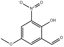 2-ヒドロキシ-5-メトキシ-3-ニトロベンズアルデヒド 化学構造式