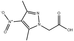(3,5-ジメチル-4-ニトロ-1H-ピラゾール-1-イル)酢酸 化学構造式